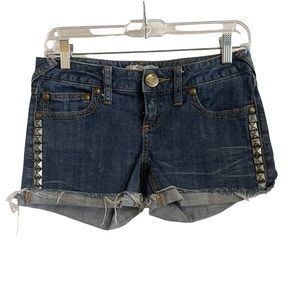 Free People 26 denim studded cutoff shorts